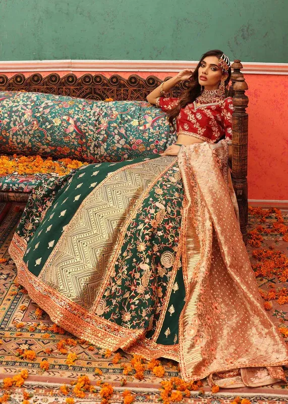 Waqas Shah Nur Jahan Maroon Raw Silk – view 1 – Poshaq