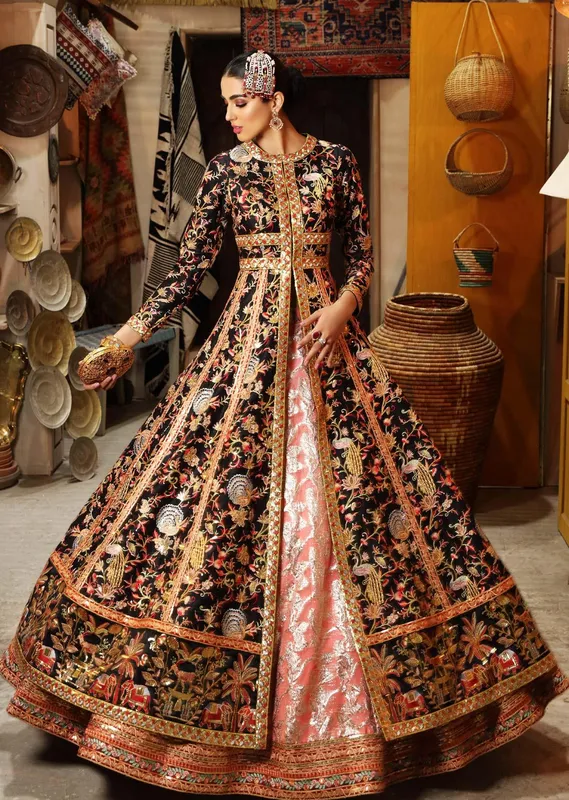 Waqas Shah Ishq Naama Fuchsia Raw Silk – view 1 – Poshaq