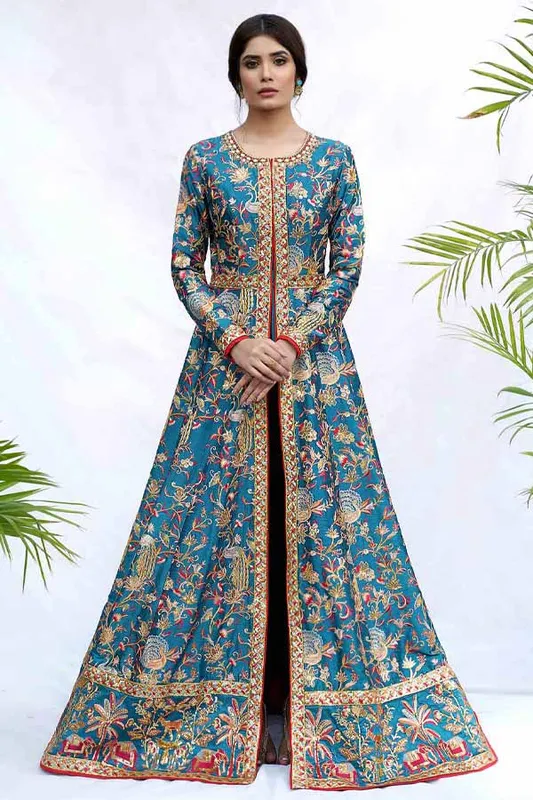 Waqas Shah Ishq Naama Fuchsia Raw Silk – view 1 – Poshaq