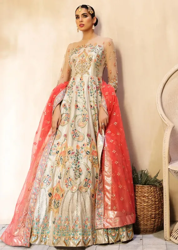 Waqas Shah Ishq Naama White Net – view 1 – Poshaq