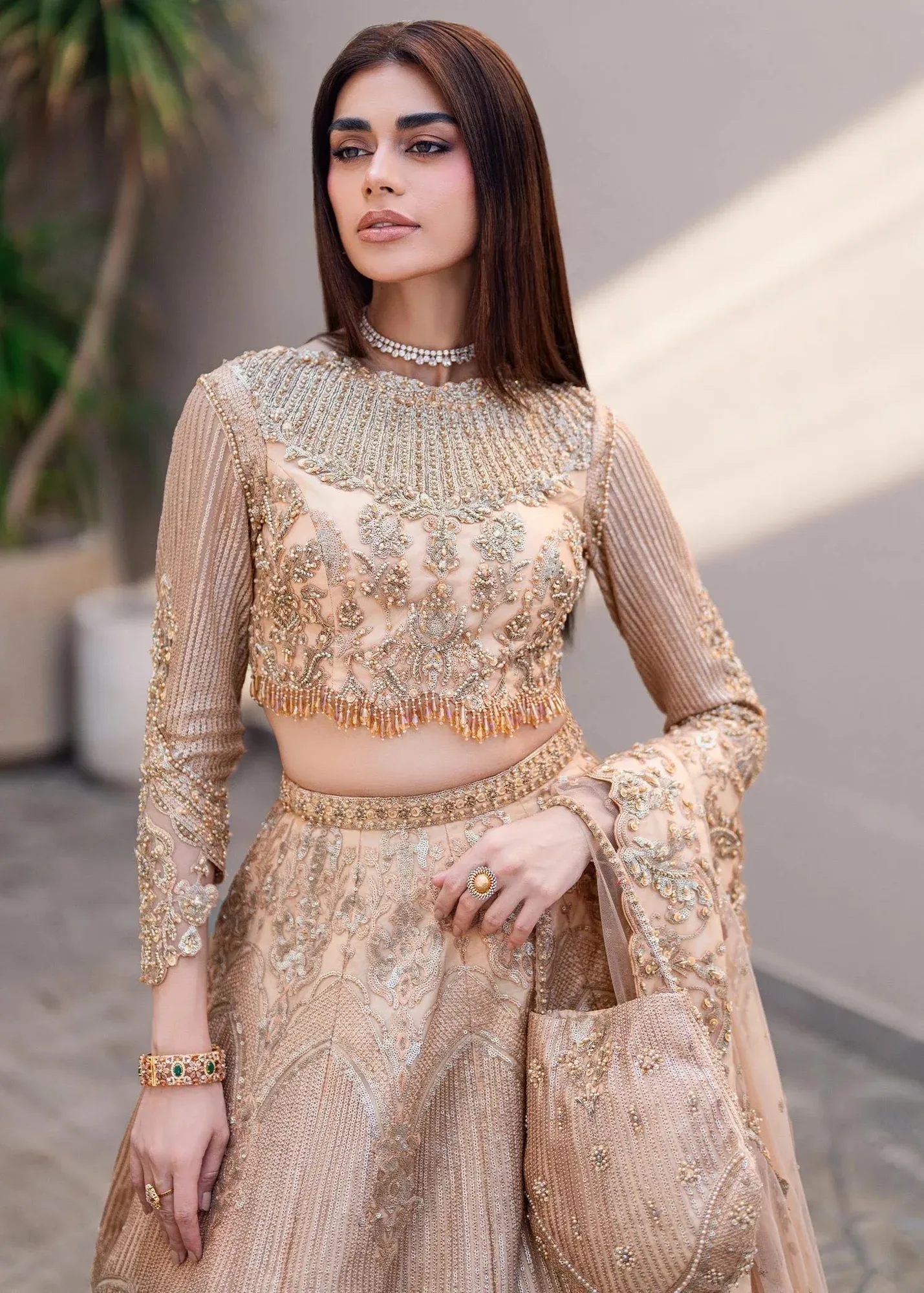 Waqas Shah Amariage Luxury Formals Light Skin Net – view 3 – Poshaq