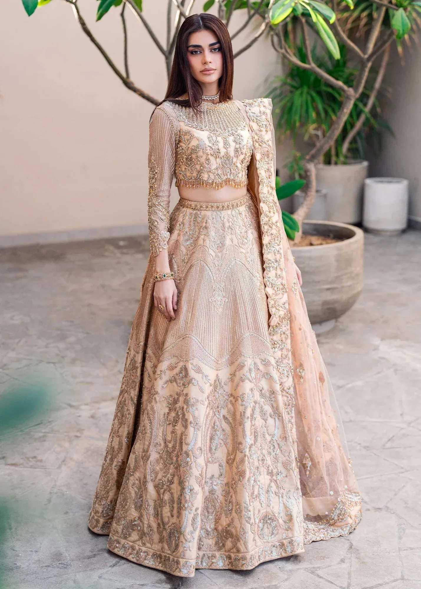 Waqas Shah Amariage Luxury Formals Light Skin Net – view 4 – Poshaq