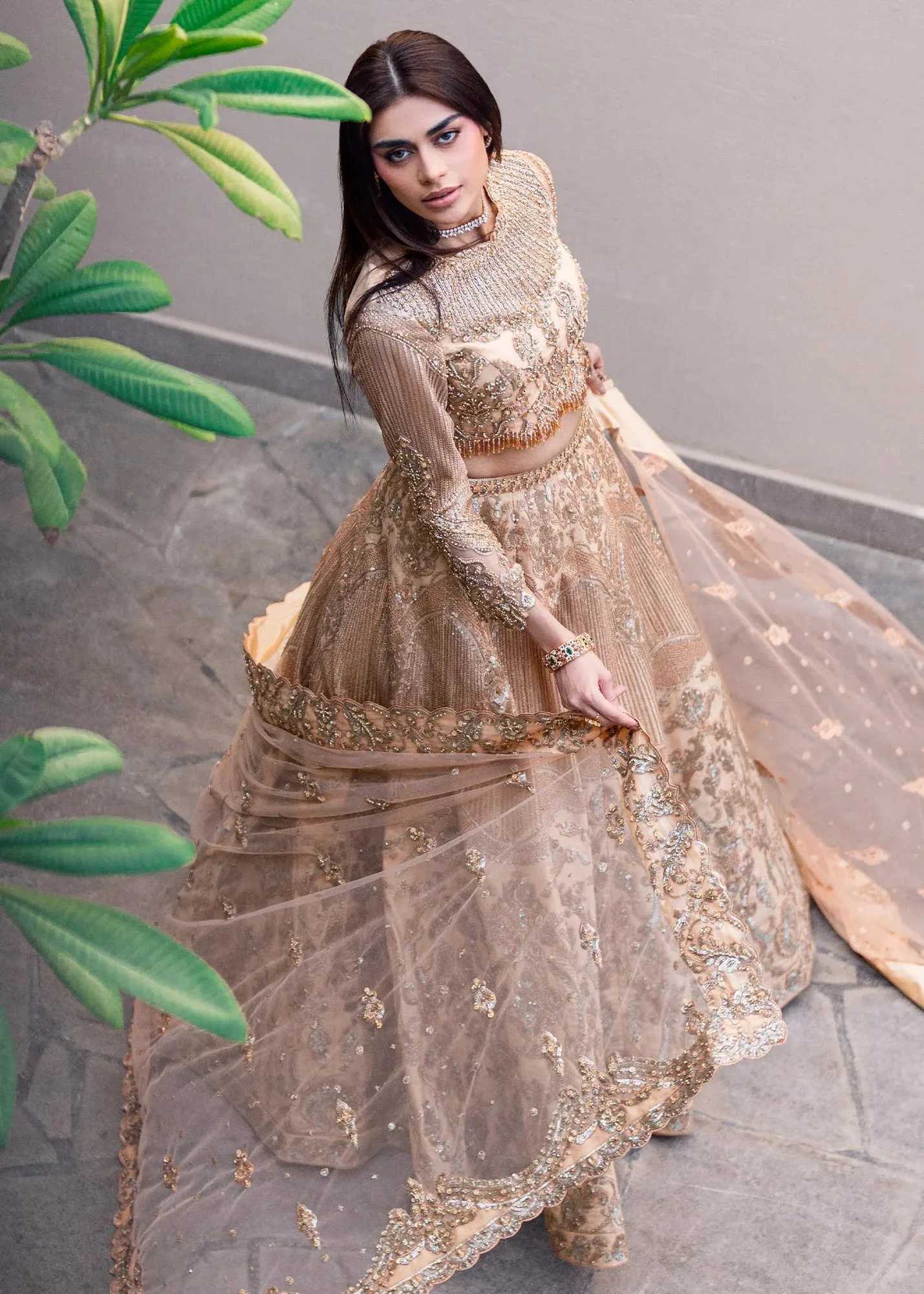 Waqas Shah Amariage Luxury Formals Light Skin Net – view 7 – Poshaq