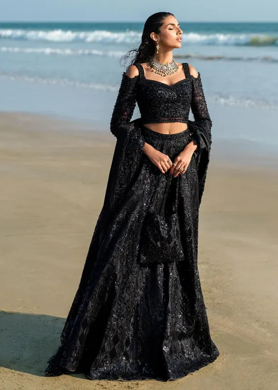 Waqas Shah Amariage Luxury Formals Black Net – view 1 – Poshaq