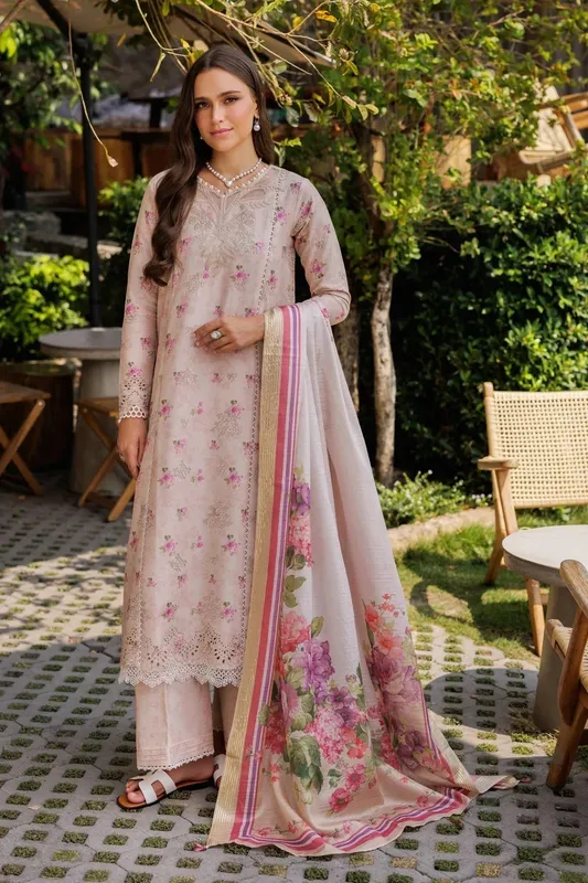 Xenia Formals Luxury Lawn 25 Pink Silk – view 1 – Poshaq