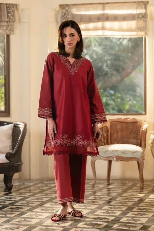 Xenia Formals Summer Away 25 Maroon Cotton – view 1 – Poshaq