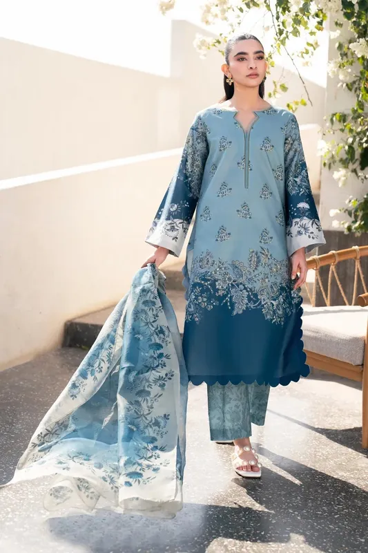 Xenia Formals Summer Away 25 Light Blue Gray Cotton – view 1 – Poshaq