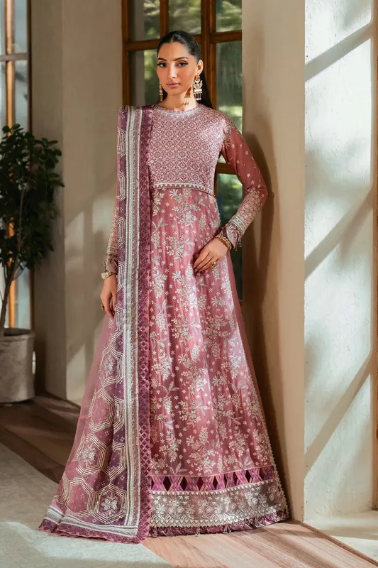 Xenia Formals Niran Formals Powder Pink Chiffon – view 1 – Poshaq