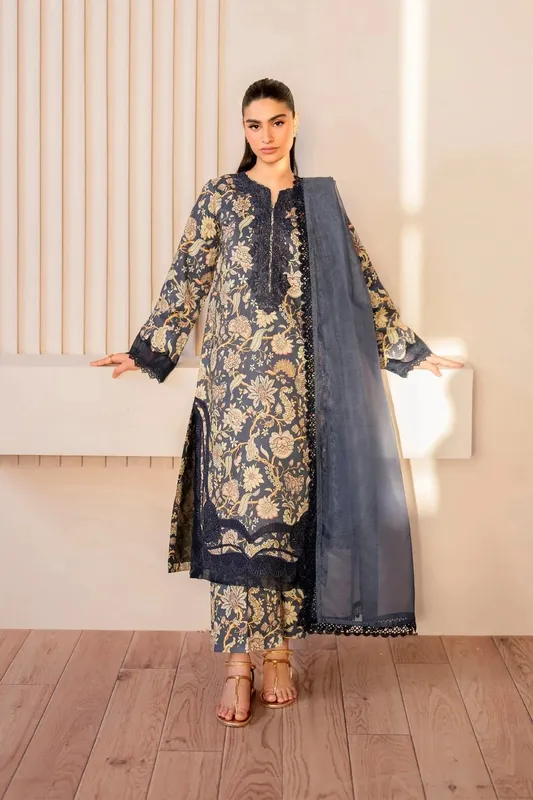 Xenia Formals Printkari 25 Purple Cotton – view 1 – Poshaq
