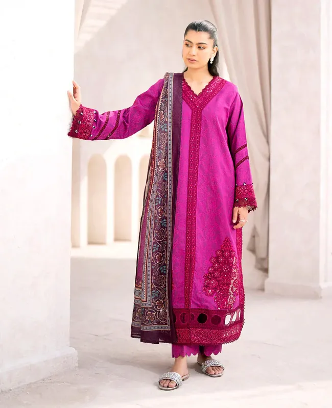 Xenia Formals Summer Soiree Lawn Pink Organza – view 1 – Poshaq