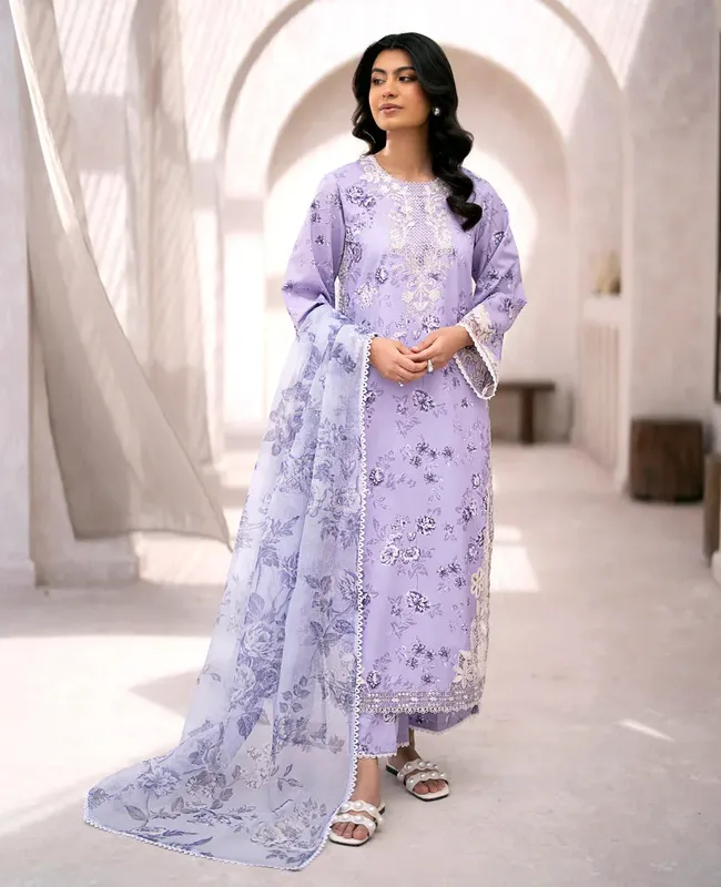 Xenia Formals Summer Soiree Lawn Purple Lawn – view 1 – Poshaq