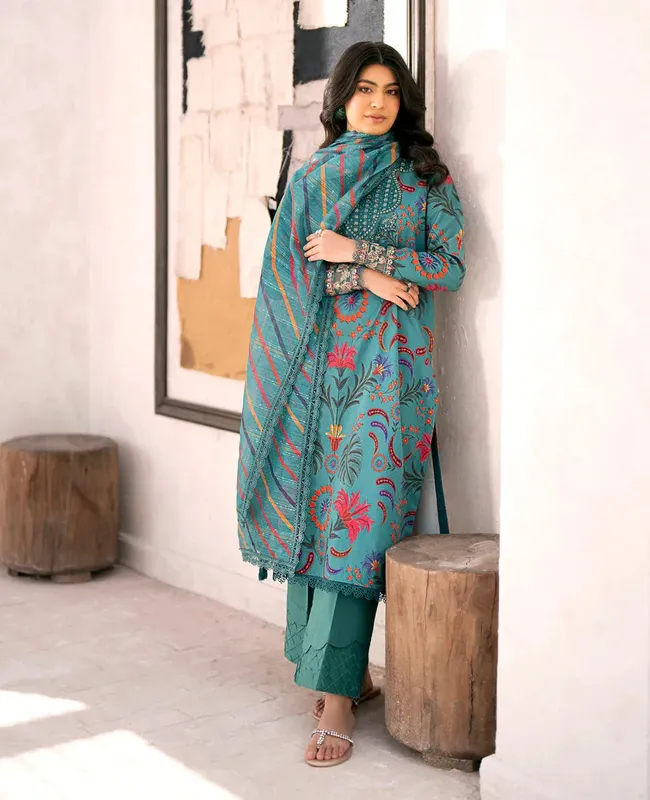 Xenia Formals Summer Soiree Lawn Teal Lawn – view 1 – Poshaq