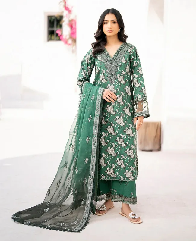 Xenia Formals Summer Soiree Lawn Green Chiffon – view 1 – Poshaq