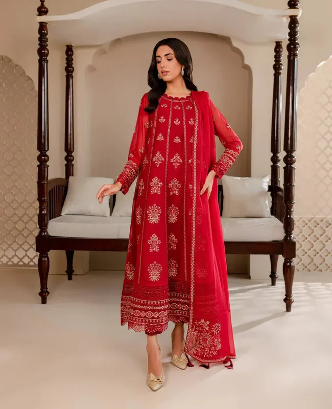 Xenia Formals Ready To Wear Dresses Pink Raw Silk – view 1 – Poshaq