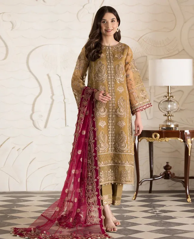 Xenia Formals Ready To Wear Dresses Brown Raw Silk – view 1 – Poshaq