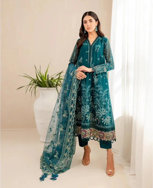Xenia Formals Ready To Wear Dresses Green Raw Silk – view 1 – Poshaq