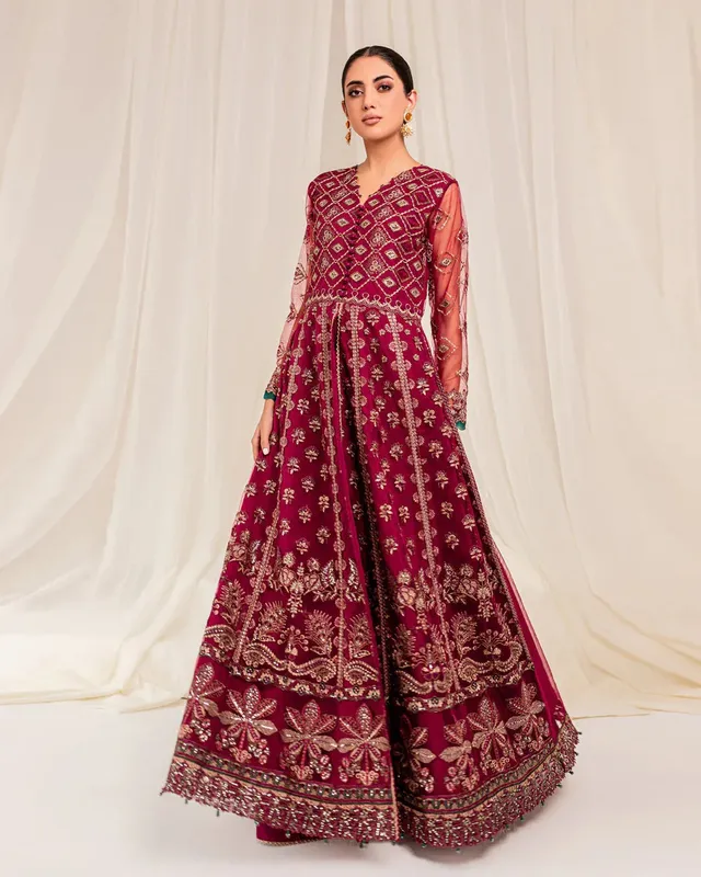 Xenia Formals Ready To Wear Dresses Pink Raw Silk – view 1 – Poshaq