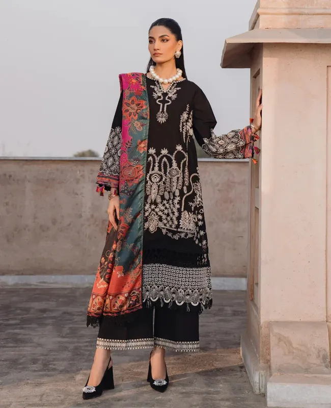 Xenia Formals Lawn Collection 24 Black Organza – view 1 – Poshaq