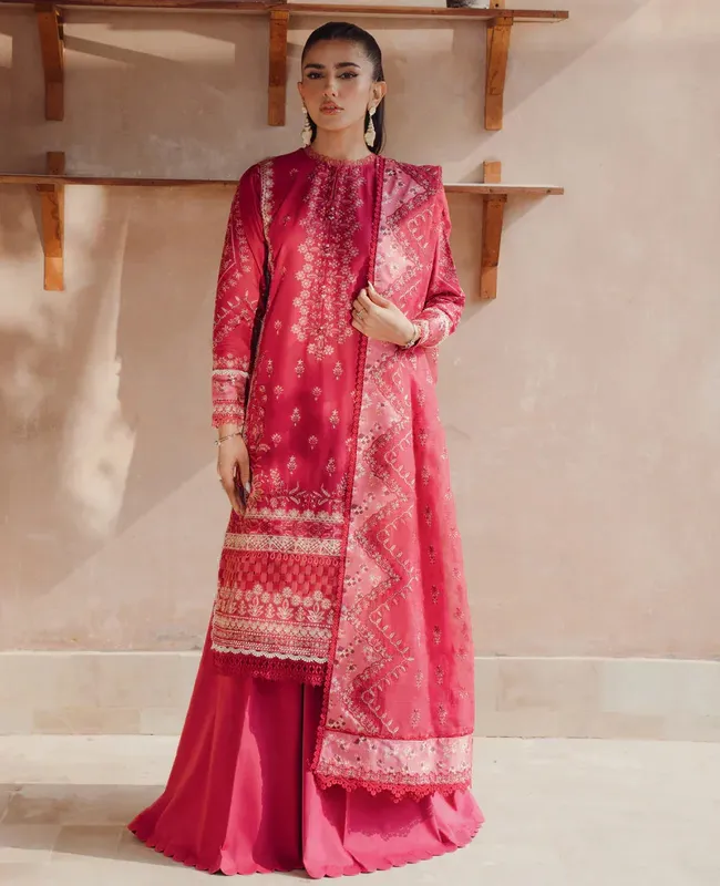 Xenia Formals Lawn Collection 24 Pink Organza – view 1 – Poshaq