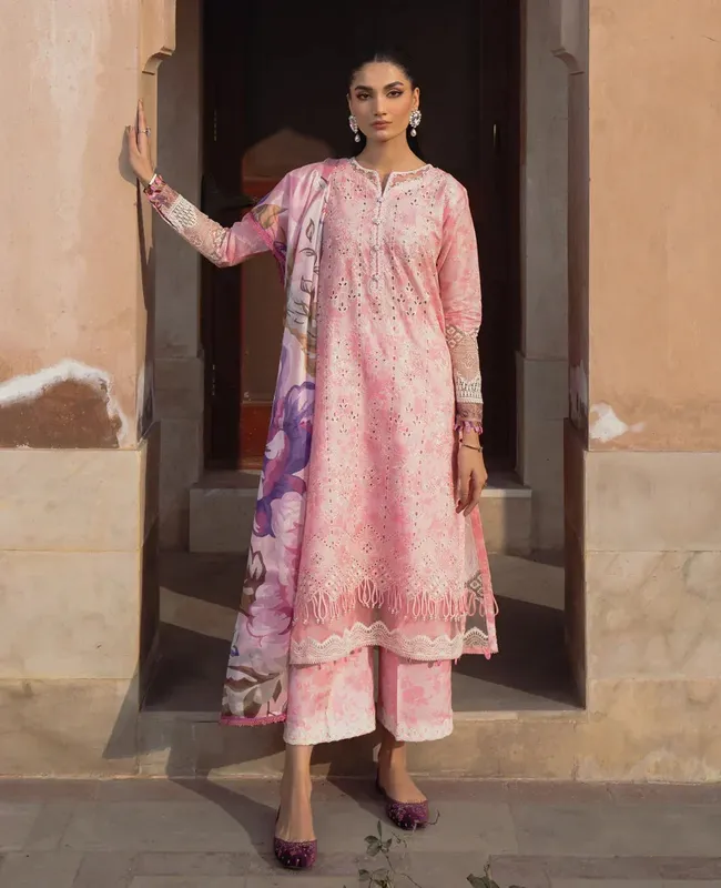 Xenia Formals Lawn Collection 24 Pink Silk – view 1 – Poshaq