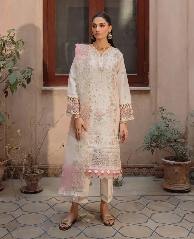 Xenia Formals Lawn Collection 24 Off White Organza – view 1 – Poshaq