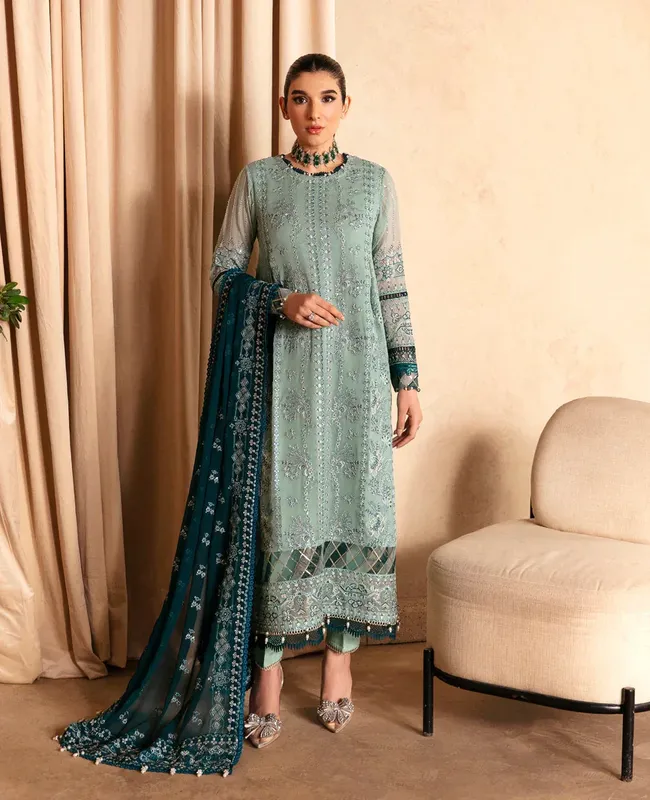 Xenia Formals Yesfir 24 Green Chiffon – view 1 – Poshaq
