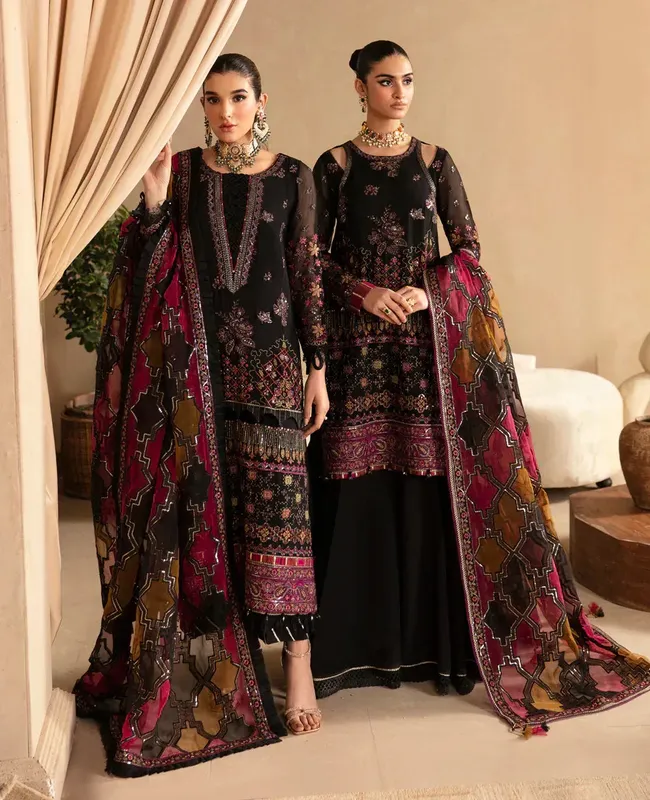 Xenia Formals Yesfir 24 Black Organza – view 1 – Poshaq