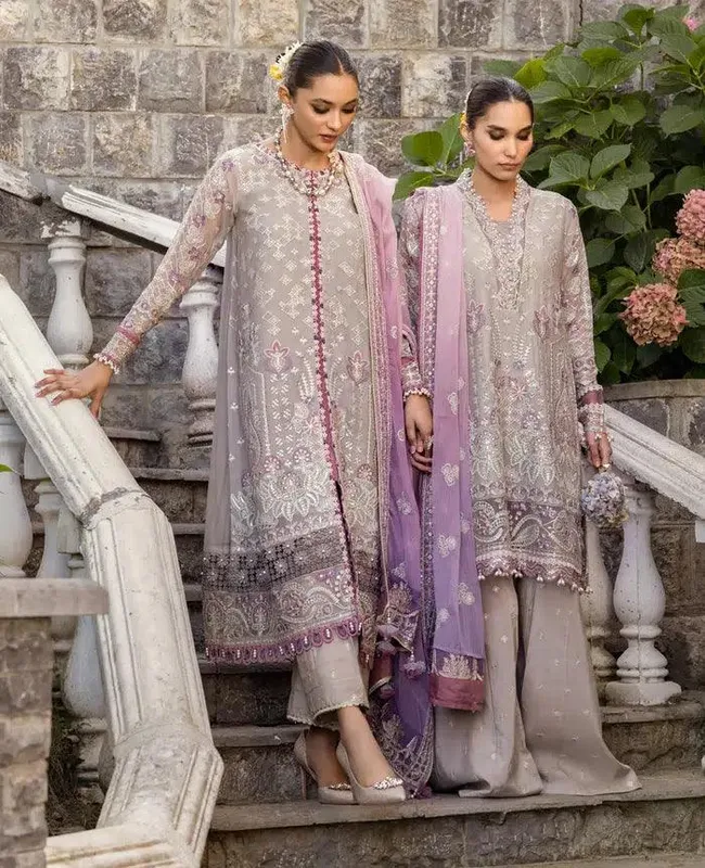 Xenia Formals Zahra Luxury Formals 23 Beige Chiffon – view 1 – Poshaq