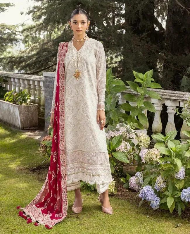 Xenia Formals Zahra Luxury Formals 23 Off White Chiffon – view 1 – Poshaq