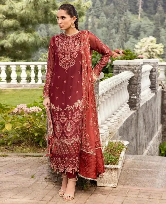 Xenia Formals Zahra Luxury Formals 23 Red Chiffon – view 1 – Poshaq