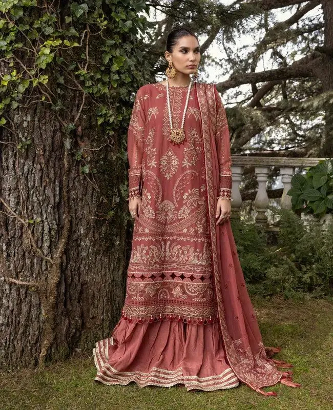Xenia Formals Zahra Luxury Formals 23 Rust Chiffon – view 1 – Poshaq