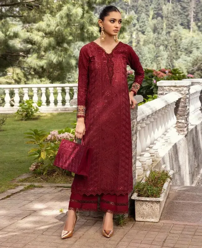 Xenia Formals Zahra Luxury Formals 23 Red Raw Silk – view 1 – Poshaq