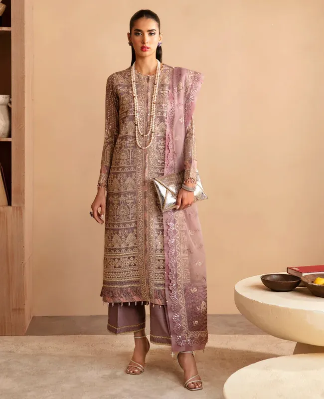 Xenia Formals Raahi Luxury Formals Lilac Organza – view 1 – Poshaq