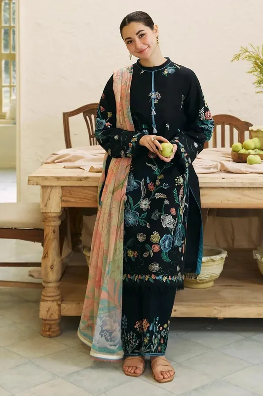 Zara Shahjahan Coco Lawn 24 Blue Organza – view 1 – Poshaq
