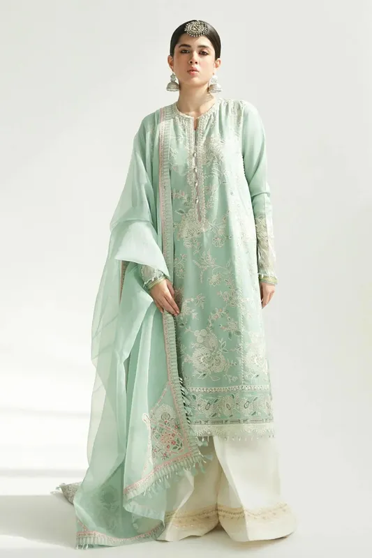 Zara Shahjahan Luxury Lawn 24 Organza – view 1 – Poshaq