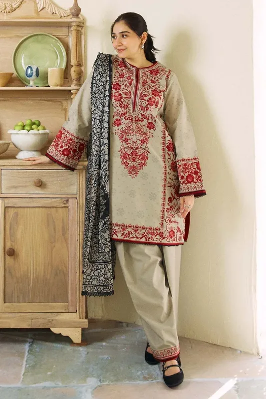 Zara Shahjahan Coco Lawn Eid Edit 24 Black Jacquard – view 1 – Poshaq