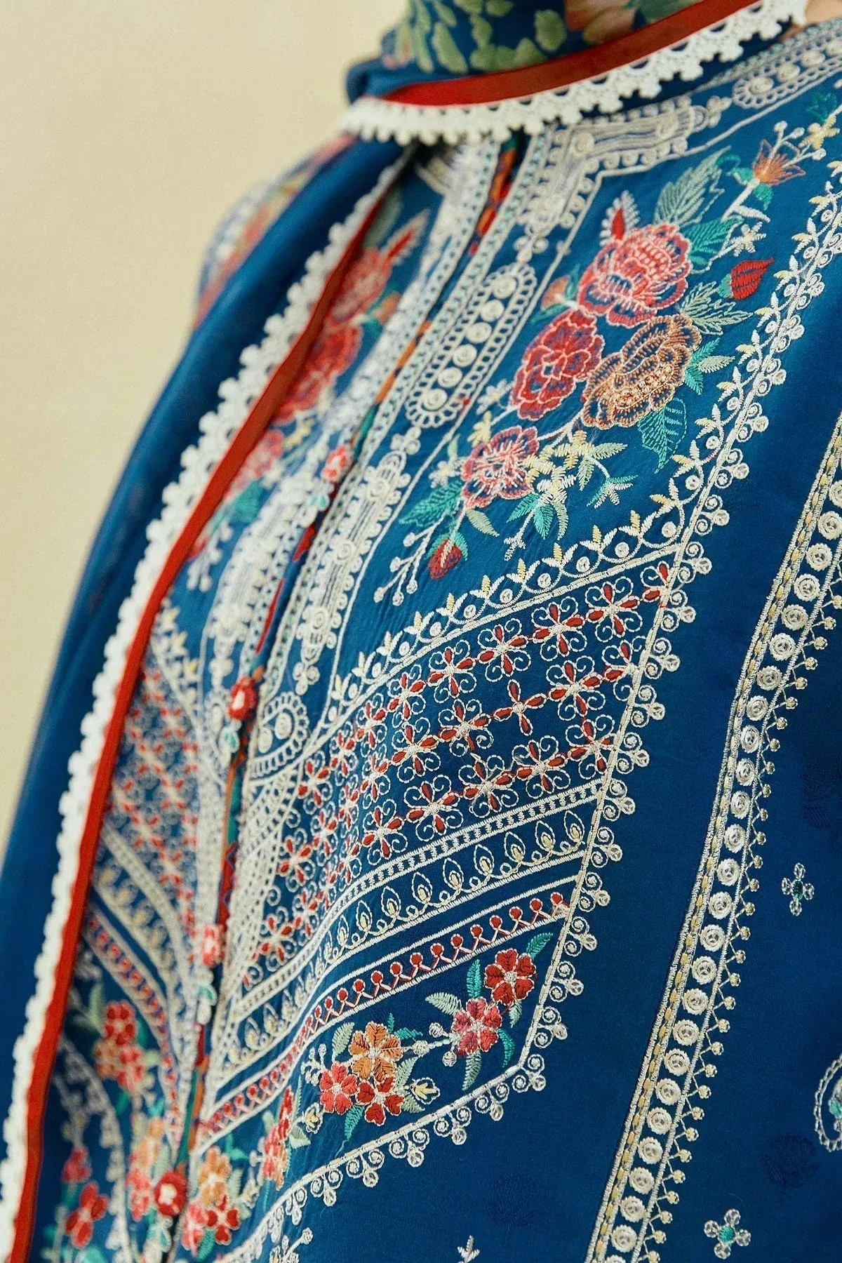 Zara Shahjahan Coco Lawn Eid Edit 24 Blue Jacquard – view 4 – Poshaq