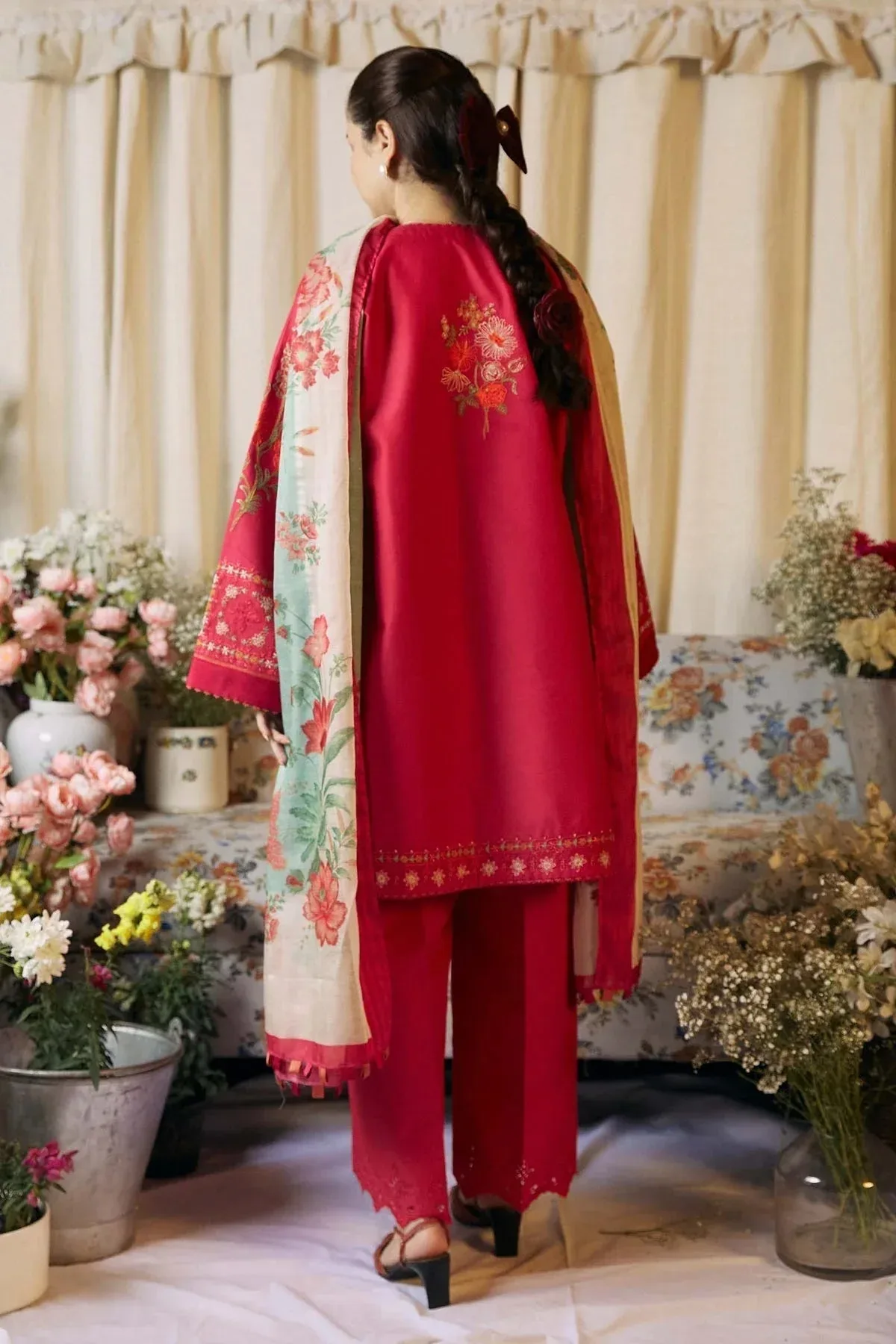 Zara Shahjahan Coco Lawn Vol 2 Pink Organza – view 2 – Poshaq