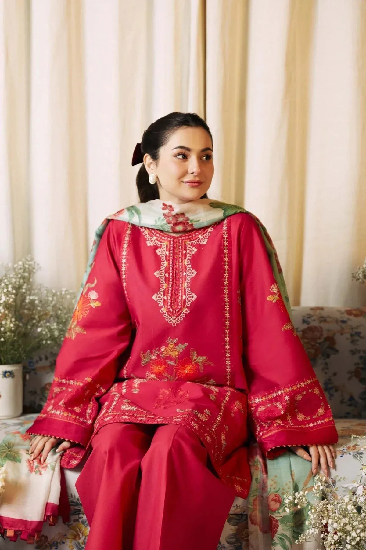 Zara Shahjahan Coco Lawn Vol 2 Pink Organza – view 3 – Poshaq
