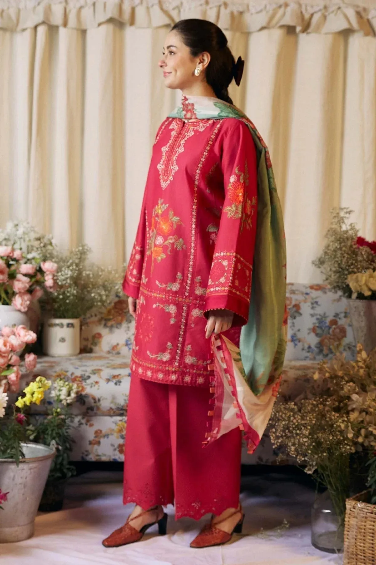Zara Shahjahan Coco Lawn Vol 2 Pink Organza – view 5 – Poshaq