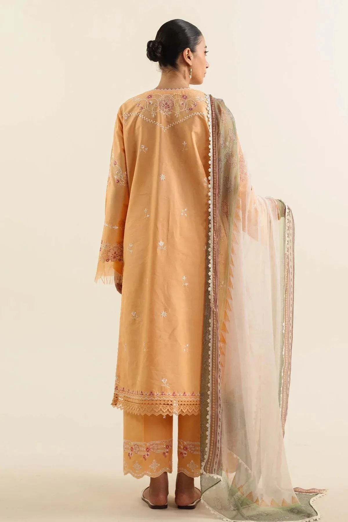 Zara Shahjahan Coco Lawn Vol 2 Yellow Jacquard – view 2 – Poshaq