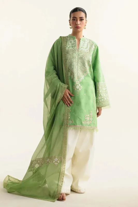 Zara Shahjahan Coco Lawn Vol 2 White Jacquard – view 1 – Poshaq