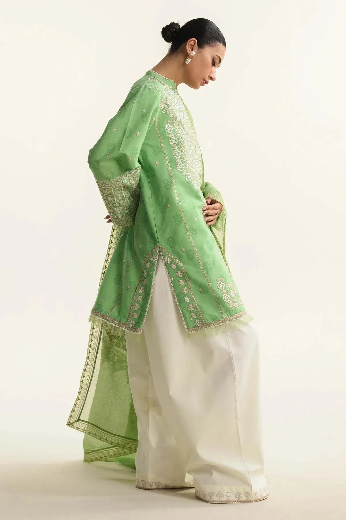 Zara Shahjahan Coco Lawn Vol 2 White Jacquard – view 5 – Poshaq