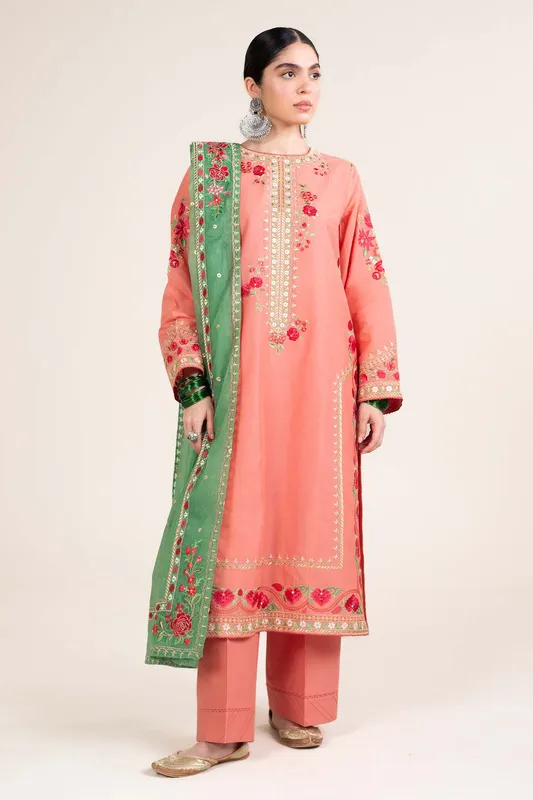 Zara Shahjahan Stitched Lawn 24 Pink Cambric – view 1 – Poshaq