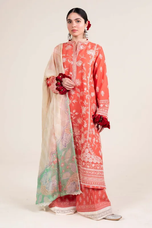 Zara Shahjahan Stitched Lawn 24 Pink Cambric – view 1 – Poshaq