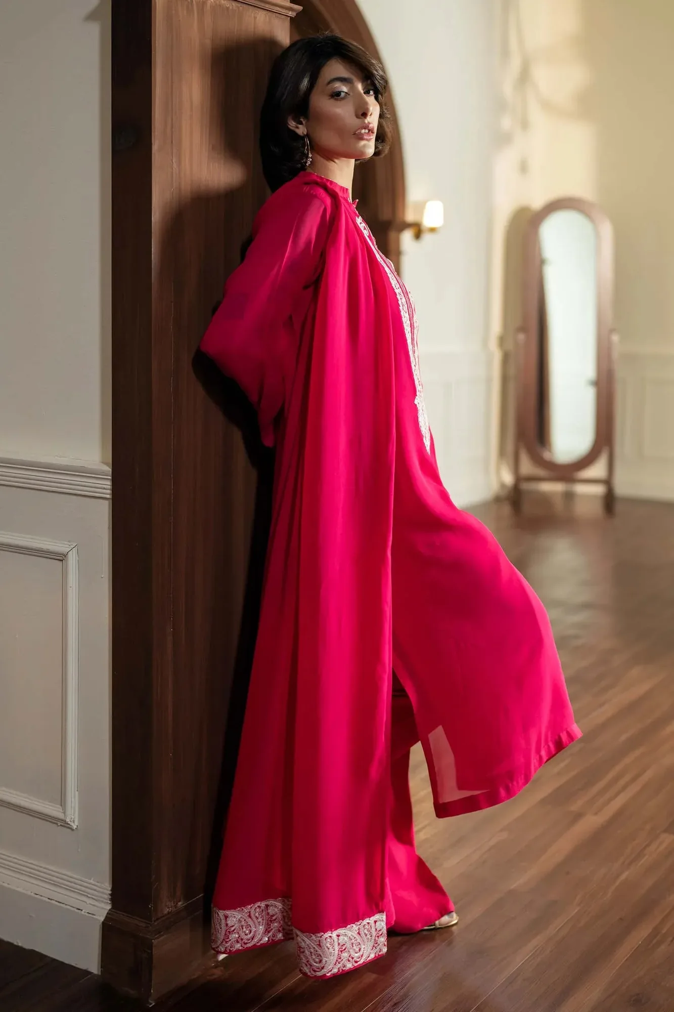 Zara Shahjahan Festive Collection Pink Georgette – view 3 – Poshaq
