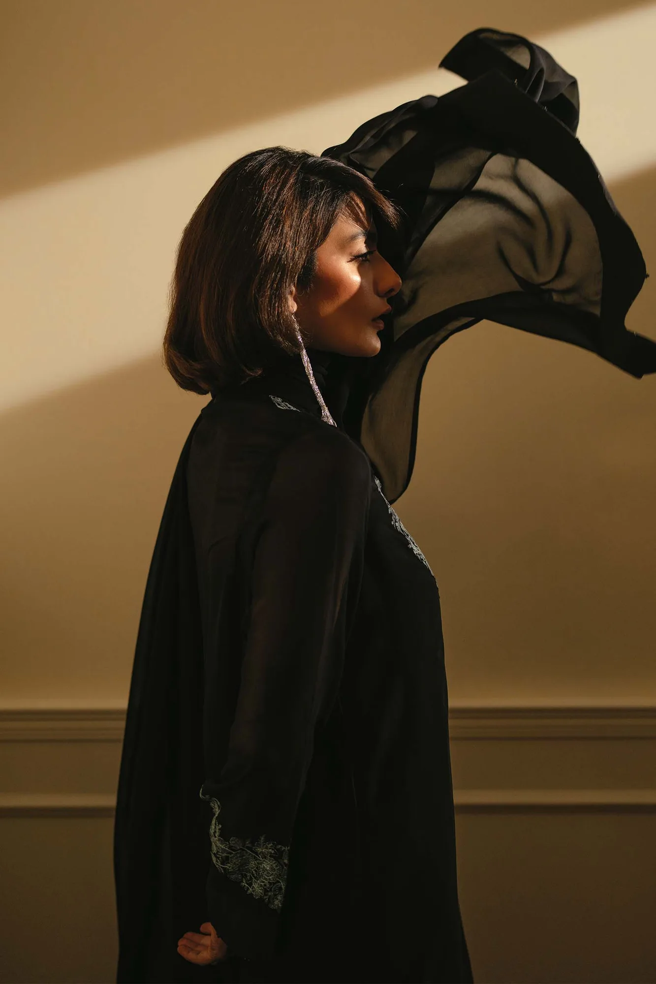 Zara Shahjahan Festive Collection Black Georgette – view 4 – Poshaq