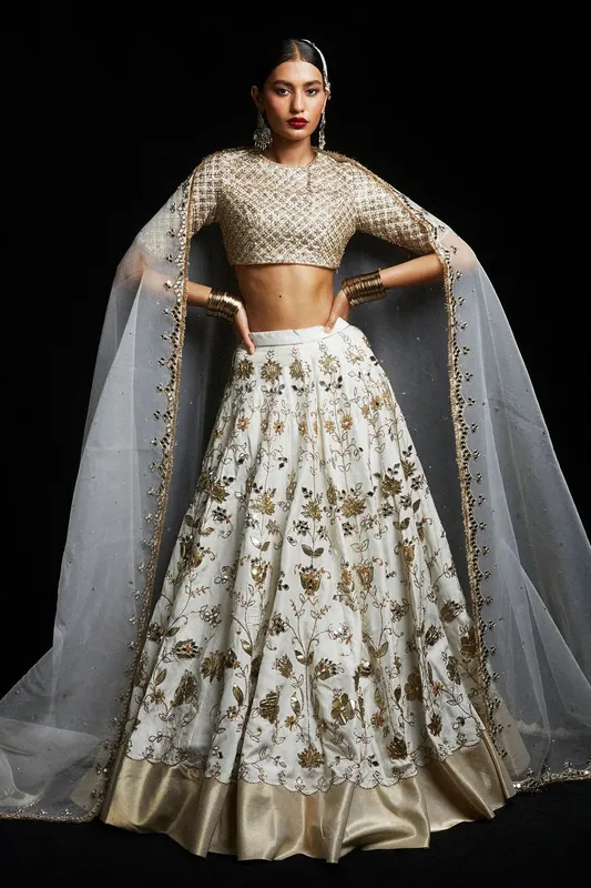 Zara Shahjahan Chandni Raat Formals 2024 Ivory Organza – view 1 – Poshaq
