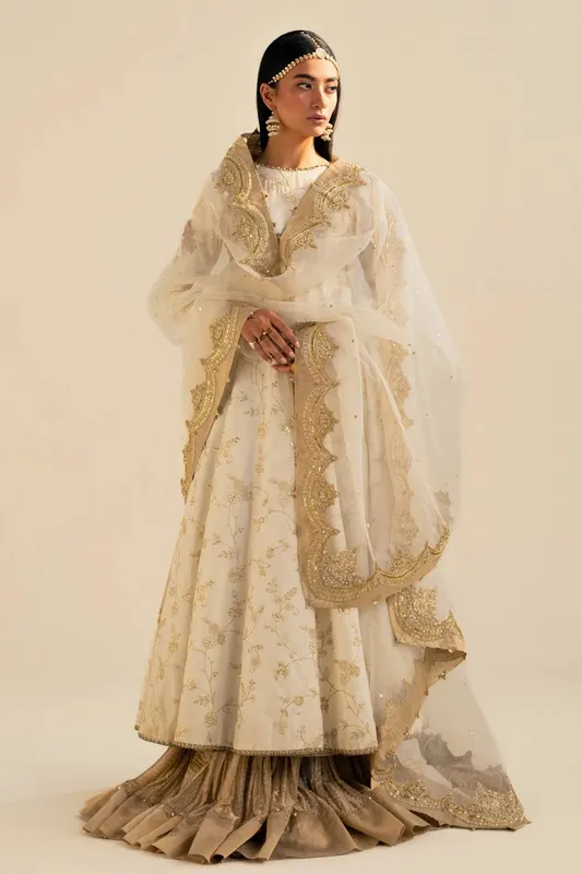 Zara Shahjahan Wedding Formals 2024 White Raw Silk – view 1 – Poshaq