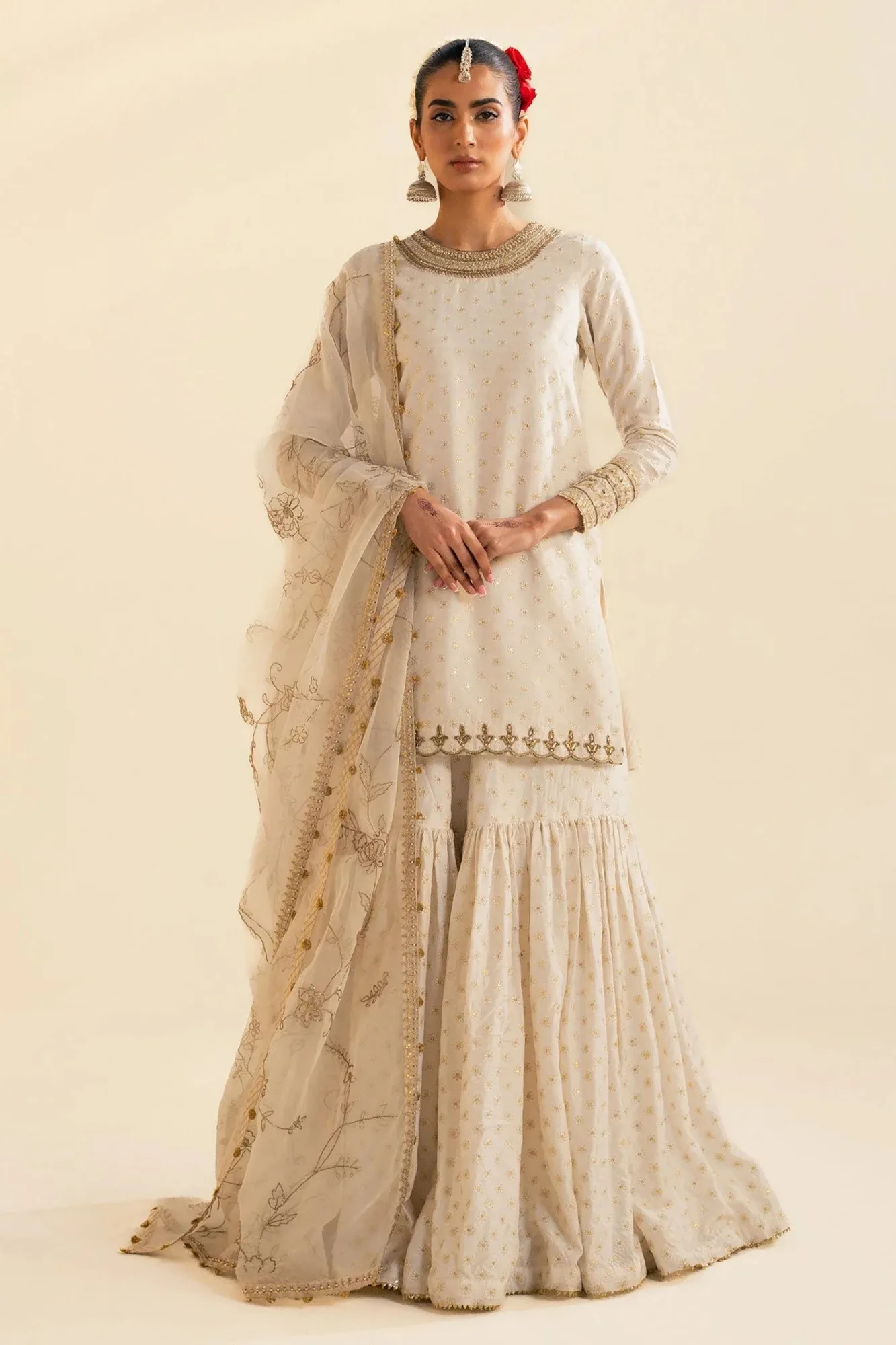 Zara Shahjahan Wedding Formals 2024 White Raw Silk – view 1 – Poshaq